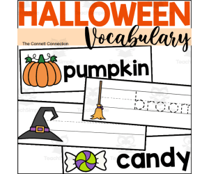 Halloween Vocabulary and Tracing Cards