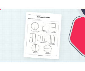 Halves and Fourths Worksheet