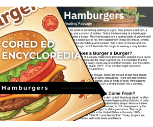 Hamburgers Reading Comprehension Passage - Cored Ed Encyclopedia