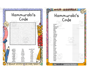 Hammurabi's Code word search & scramble