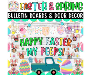 Happy Easter My Peeps Spring & Easter Bulletin Boards & Door Decor kit
