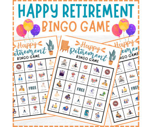 Happy Retirement Bingo Game, Retirement Party Game For Teachers