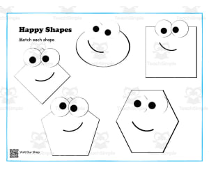 Happy Shapes Worksheet