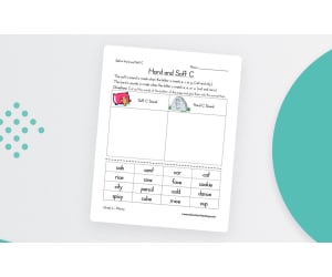 Hard C and Soft C – Phonics Sorting Worksheet