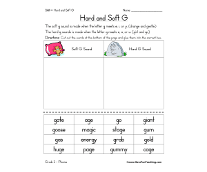 Hard G and Soft G Worksheet