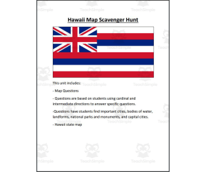 Hawaii Map Scavenger Hunt