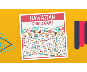 Hawaiian Luau Day Bingo Summer End of Year Party Aloha Activities