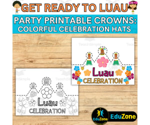 Hawaiian Luau Party Crowns & Hats: Printable and Colorable Classroom!