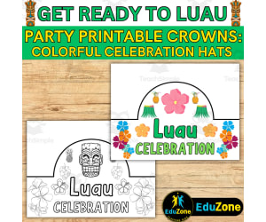 Luau-Themed Crowns: Colour and Assemble