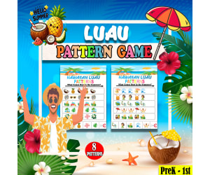 Hawaiian Luau Worksheets Finish the Pattern Puzzle Aloha Summer
