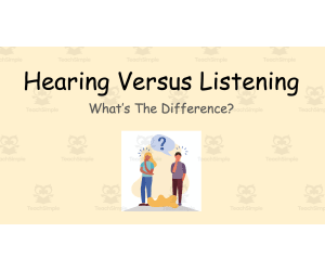 Hearing Versus Listening SEL Lesson