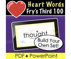 Heart Words | Fry’s Third 100 | Build Your Own Flash Card Set