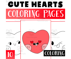 Hearts Coloring Pages Worksheet Activity For Morning Work