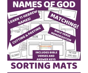 Hebrew Names of God Sorting Mats and Matching