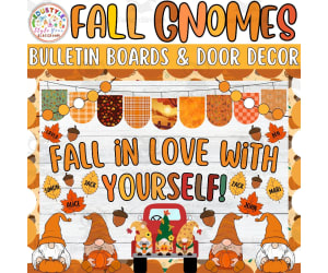 Hello Pumpkin Fall Gnomies Bulletin board or door Decor kit- September