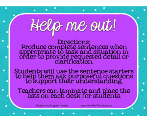 Help Me Out Asking Questions Activity