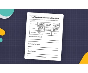 Helpful vs Hurtful Problem Solving Worksheet