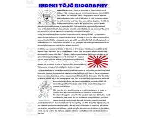 Hideki Tojo Biography | Comprehension Questions