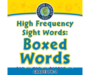 High Frequency Sight Words: Boxed Words - FLASH-PC