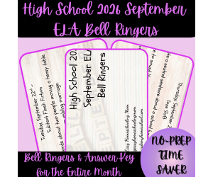 High School 2026 September ELA Bell Ringers