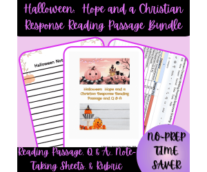 High School ELA Christian Worldview Response to Halloween Bundle