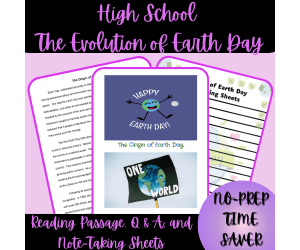 High School Evolution of Earth Day Reading Passage