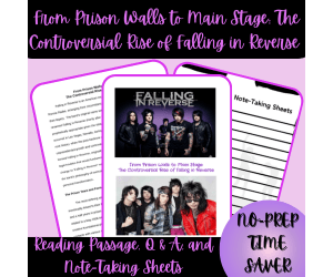 High School Falling in Reverse Reading Passage and Q & A