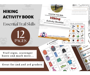 Hiking Activity Booklet, Kid Games; printable for kids, trail signs, Outdoor Scavenger Hunt, Activity printable, Girl Scout Resource