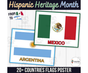 Hispanic Heritage Month Country Flag Posters