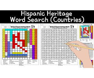Hispanic Heritage Month Word Search - Countries