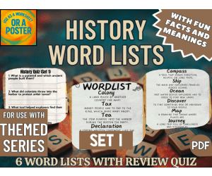 History Word List Posters - Set 1 (PDF)