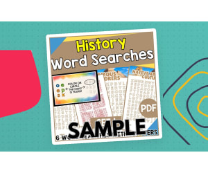 History Word Search - Set 1: 1 Page Sample (PDF)