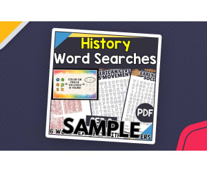 History Word Search - Set 3: 1 Page Sample (PDF)