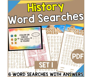 History Word Searches - Set 1 (PDF)