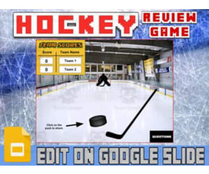 Hockey: Interactive Review Game (Editable on Google Slides)