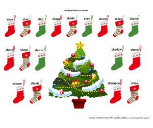 Holiday Fun: Initial SH Words