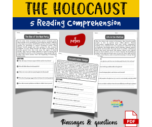 Holocaust Reading Comprehension Passages & Questions | WWII History wo