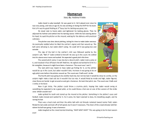 Homerun Reading Comprehension Worksheet