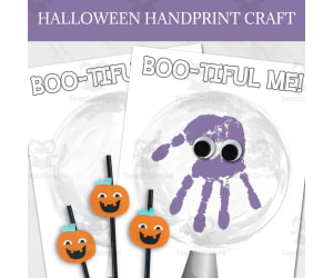 Homeschool Bulletin Board Art: Halloween Handprint Crafts