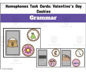 Homophones Task Cards: Valentine's Day Cookies