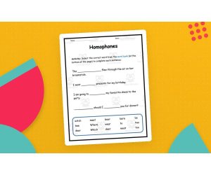 Homophones Worksheet Set