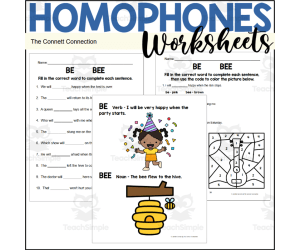 Homophones Worksheets: Be Bee