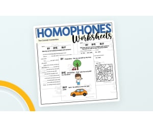 Homophones: Buy, By, Bye – Spelling Worksheet
