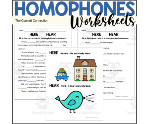 Homophones Worksheets: Hear Here