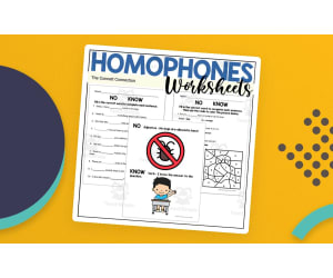 Homophones Worksheets: Know No