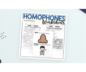 Homophones Worksheets: Knows Nose