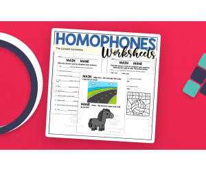 Main vs Mane Homophones – Worksheet Practice