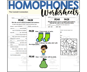 Homophones Worksheets: Pear Pair