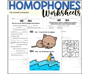 Homophones Worksheets: Sea See