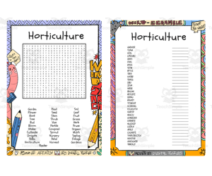 Horticulture word search & scramble